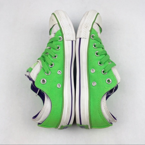 CONVERSE Neon Green Double Tongue Unisex Sneakers - Picture 6 of 12